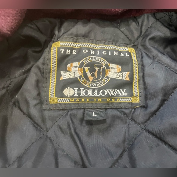 The Original Holloway 1943 Varsity Jacket Maroon and Black - Picture 3 of 5